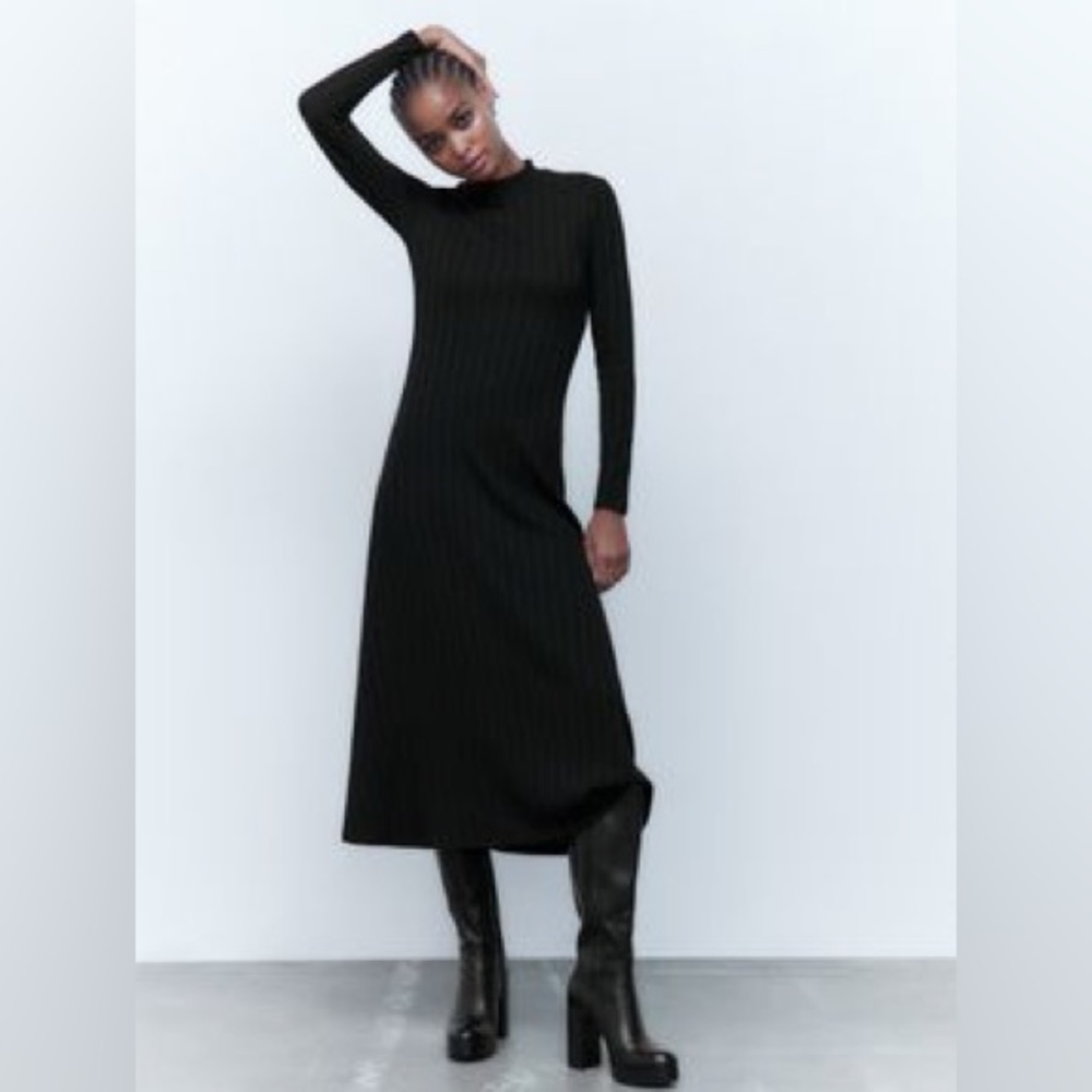 Zara Long Dress Black L